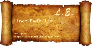 Lincz Emília névjegykártya